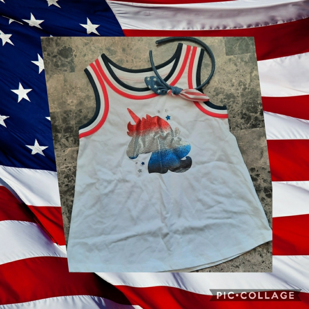 CELEBRATE 5T UNICORN 🦄 Americana tank headband